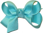 Small Solid Color Bow Aquamarine