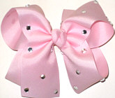 Large Light Pink Jeweled Bow