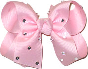 Medium Light Pink Jeweled Bow