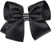 Black Large Bow with Clear Jewel Band