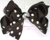 Medium Brown with White Dots and Brown and White Knot Polka Dot Bow