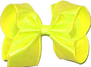 Large Iridescent Neon Yellow Dupioni Bow