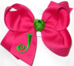 Shocking Pink and Apple Green Monogrammed Initial