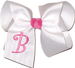 White and Hot Pink Monogrammed Initial