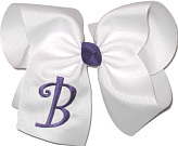White with Regal Purple Initial Monogrammed Initial