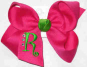Shocking Pink and Apple Green Monogrammed Initial
