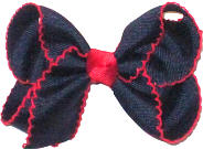 Medium Moonstitch Bow Navy and Red