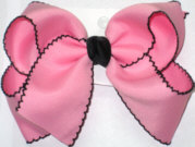 Large Moonstitch Bow Pink and Black