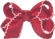 Small Moonstitch Bow Red and White