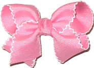 Toddler Moonstitch Bow Pink and White