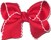 Toddler Moonstitch Bow Red and White