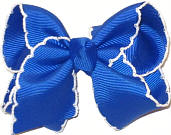 Toddler Moonstitch Bow Electric Blue and White