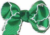Small Moonstitch Bow Emerald and White