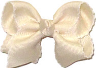 Toddler Ivory and White Moonstitch Bow