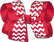 Large Red and White School Bow