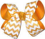 Yellow Gold and White Medium Double Layer Bow