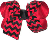 Black and Red Medium Double Layer Bow