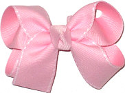 Pink with White Stitch Medium Double Layer Bow