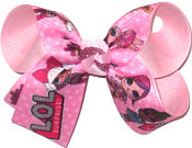 Medium LOL Surprise Dolls over Pink Double Layer Overlay Bow