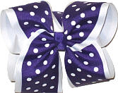 Regal Purple and White MEGA Extra Large Double Layer Bow