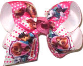 Toddler Paw Patrol over White Double Layer Overlay Bow