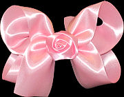 Large Satin Bow with Satin Rosette Center