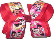 Large Minnie Mouse over Red Double Layer Overlay Bow
