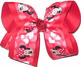 Large Minnie Mouse over Red Double Layer Overlay Bow
