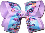 Large K-Pop Demon Hunters over Light Orchid Double Layer Overlay Bow