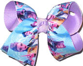 Medium K-Pop Demon Hunters over Light Orchid Double Layer Overlay Bow